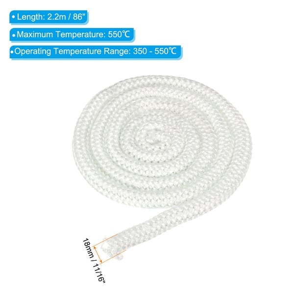 11/16"x 86" Wood Stove Gasket, 2Pcs Fiberglass Round Rope Replacement